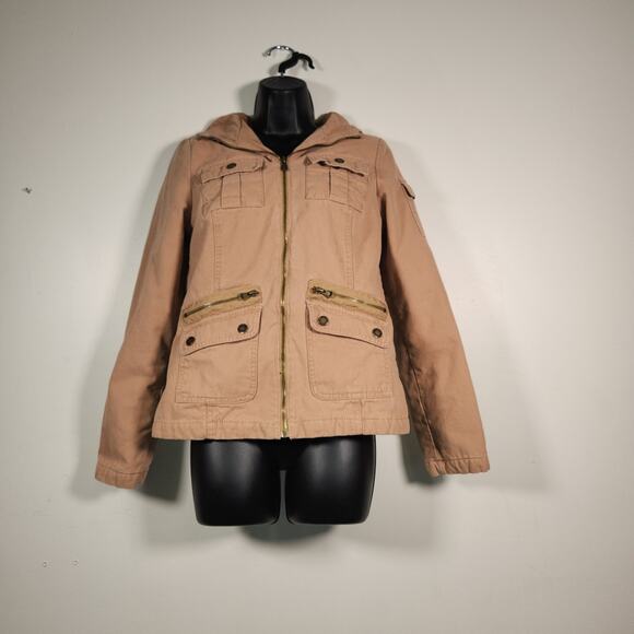 MOSSIMO SUPPLY CO Chore Coat Womens Small S Utility Pockets Hooded
Quilted VTG - Picture 1 of 12